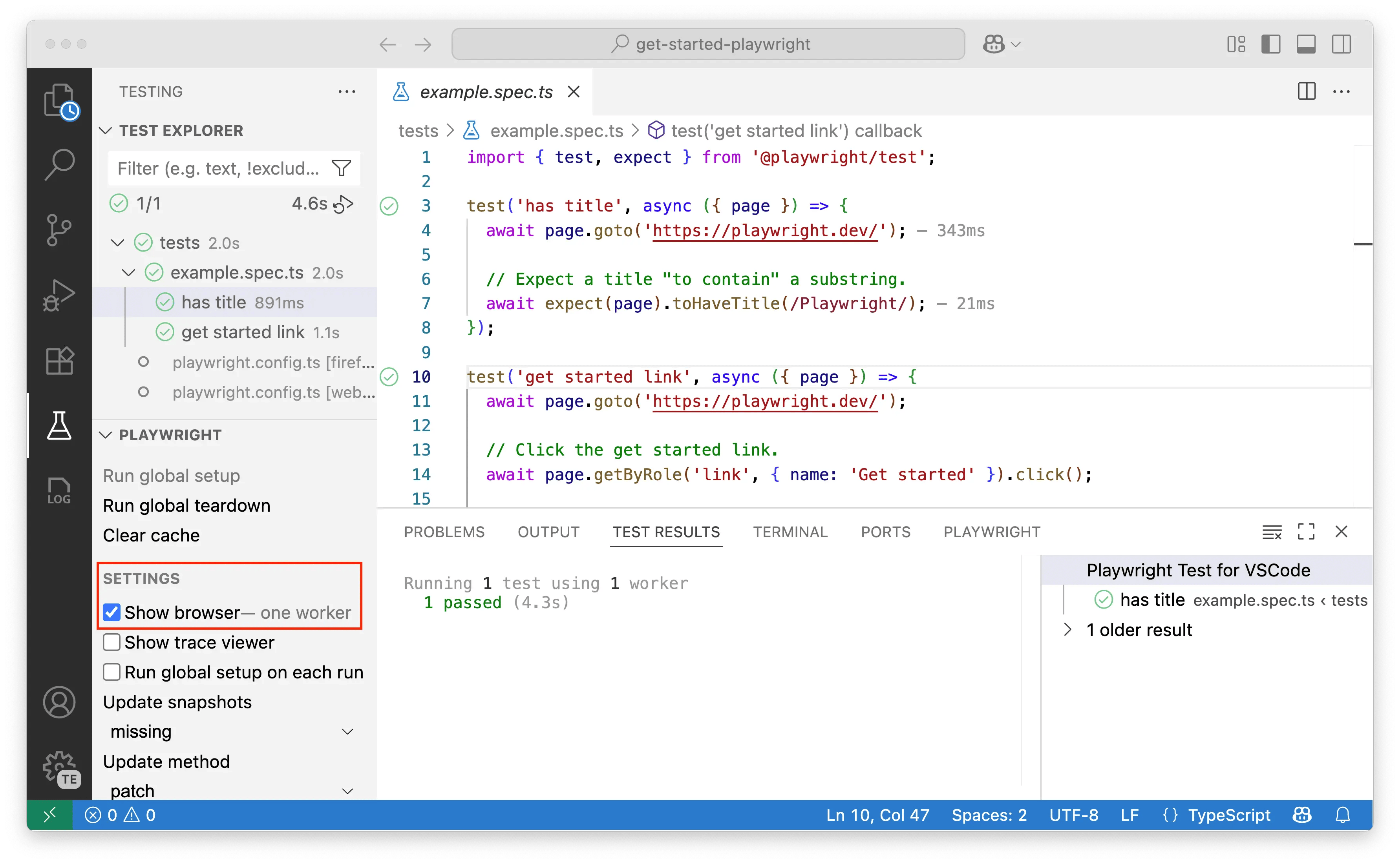 show browsers while running tests